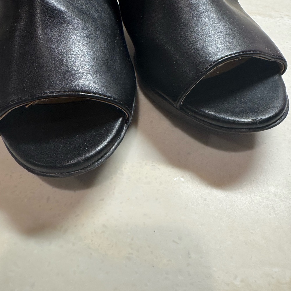 Naturalizer Heels DAWN 8 Women’s Black Leather Strap Open Toe Booties - Picture 9 of 11